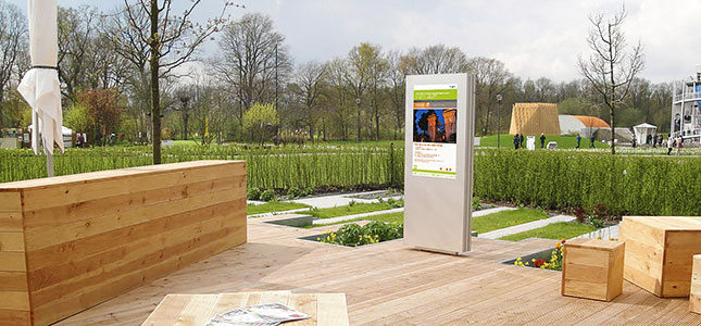 Gartenschau-Displaystele-Veranstaltung